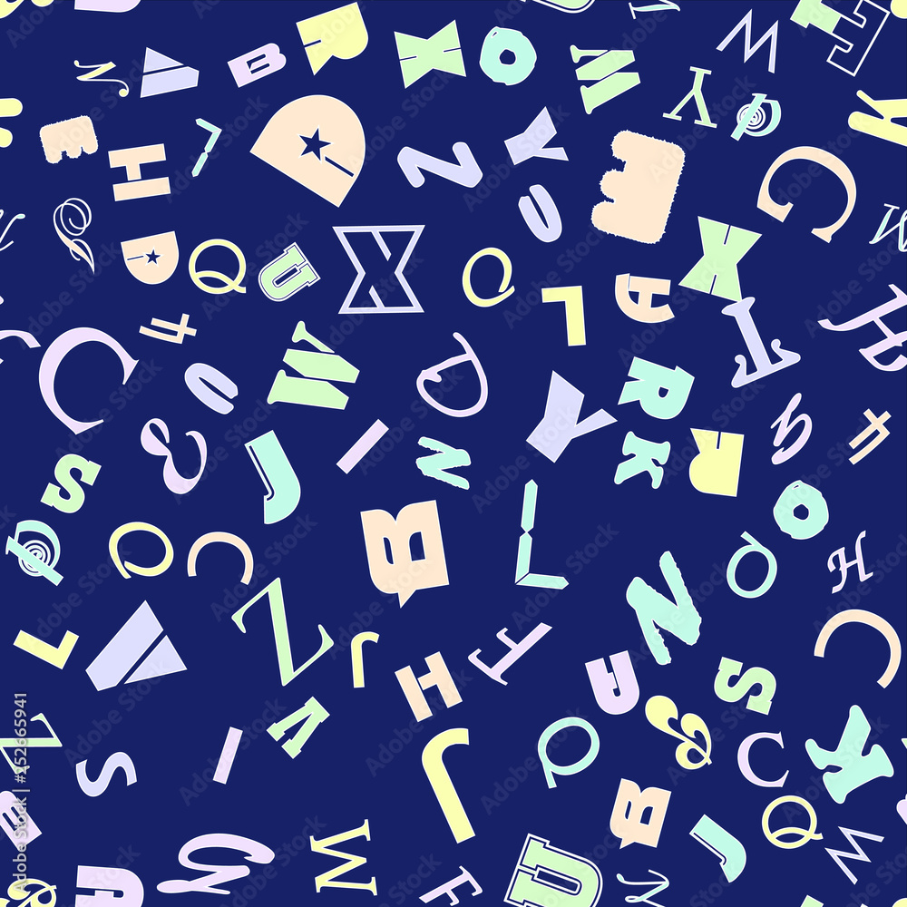 Letters, alphabet, education, school concept. Seamless vector EPS 10 pattern. Flat style Letters, alphabet, education, school concept. Seamless vector EPS 10 pattern. Flat style