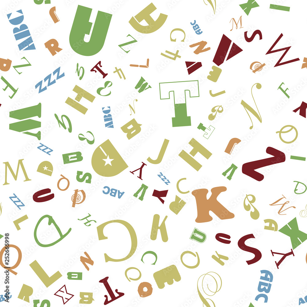 Letters, alphabet, education, school concept. Seamless vector EPS 10 pattern. Flat style Letters, alphabet, education, school concept. Seamless vector EPS 10 pattern. Flat style