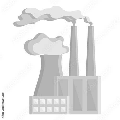 Vector illustration of factory. Environmental anthropogenic pollution concept