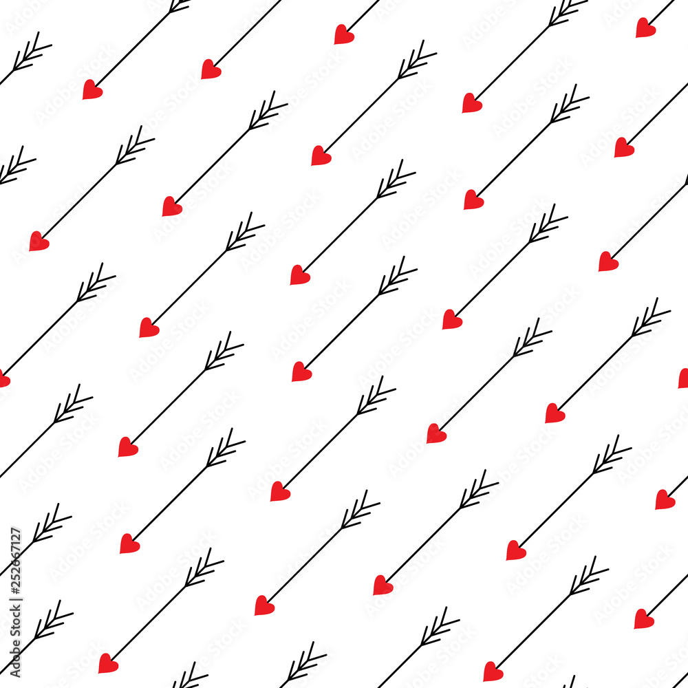 Love arrows seamless pattern