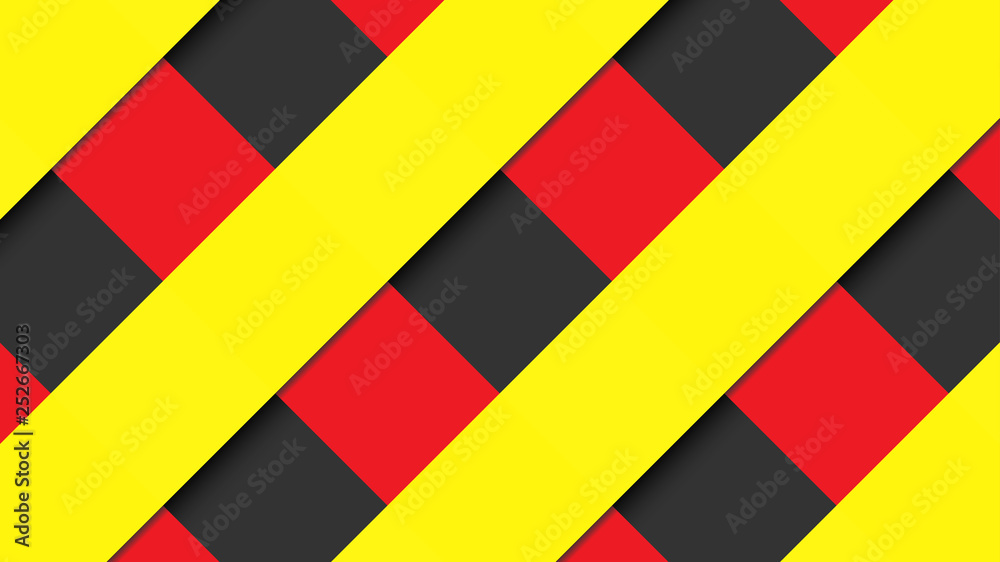 Intersecting red and yellow ribbons with shadow Intersecting red and yellow ribbons with shadow