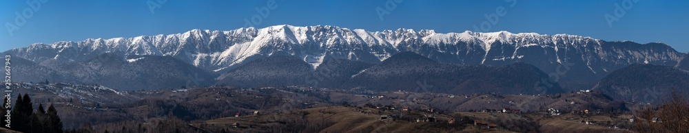 Mountains with snow in the spring