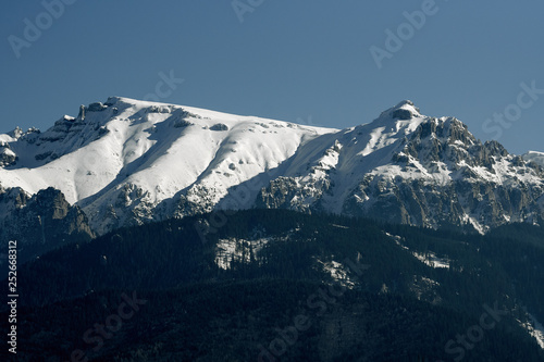 Mountains with snow in the spring