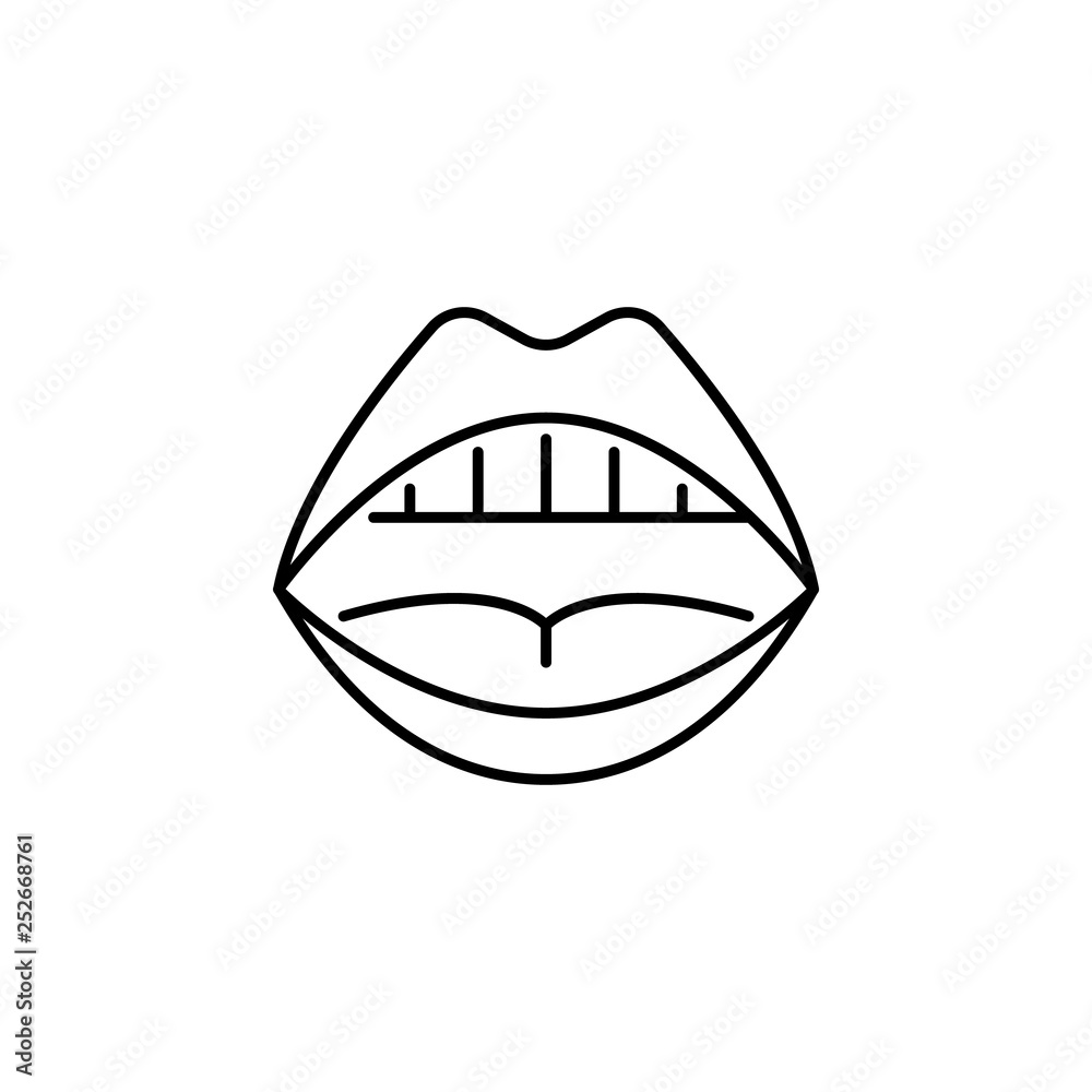 human organ mouth open outline icon. Signs and symbols can be used for web, logo, mobile app, UI, UX human organ mouth open outline icon. Signs and symbols can be used for web, logo, mobile app, UI, UX