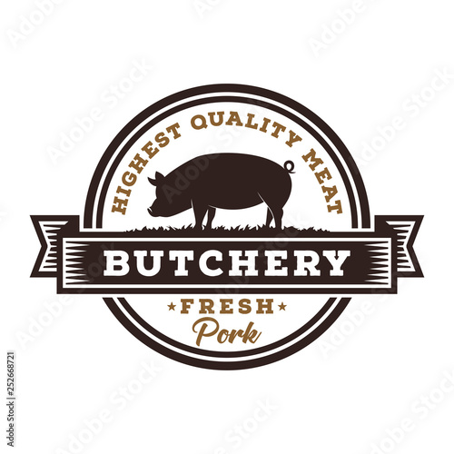 Fresh Pork Butchary Logo Template