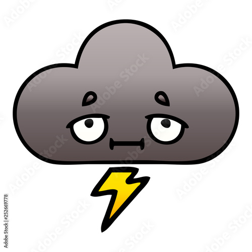 gradient shaded cartoon storm cloud