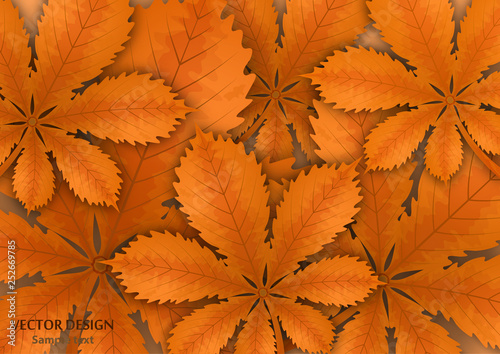 Bright stylish abstract background with chestnut leaves for your design. Design for covers, posters, flyers and banners. Vector illustration
