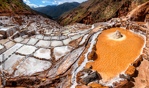 Salt Mines in Maras, Sacred Valley, Peru. photo