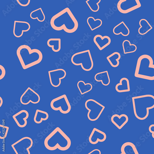 Hearts for Valentine's Day. Romantic feeling and love. Seamless vector EPS 10. Abstract geometric pattern. Multicolor Figures. Texture for print and Banner. Flat style