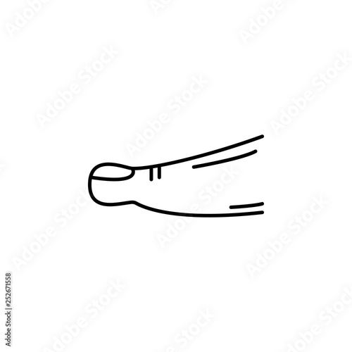 human organ toe outline icon. Signs and symbols can be used for web, logo, mobile app, UI, UX