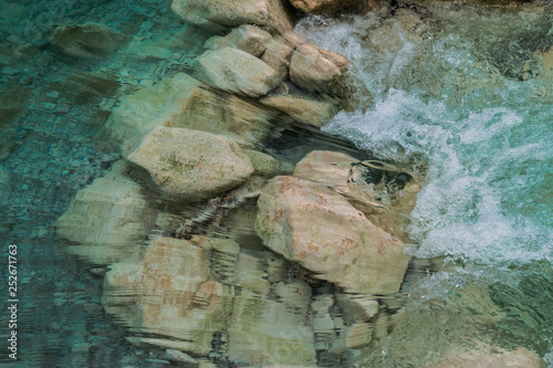 Water stream with river rocks