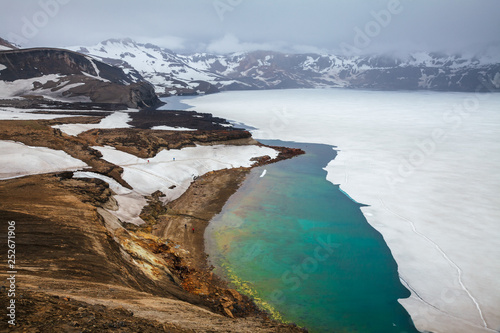 Oskjuvatn lake Askja volcano crater Highlands of Iceland Scandinavia