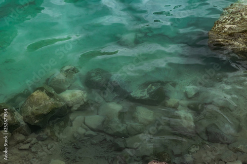 Water stream with river rocks