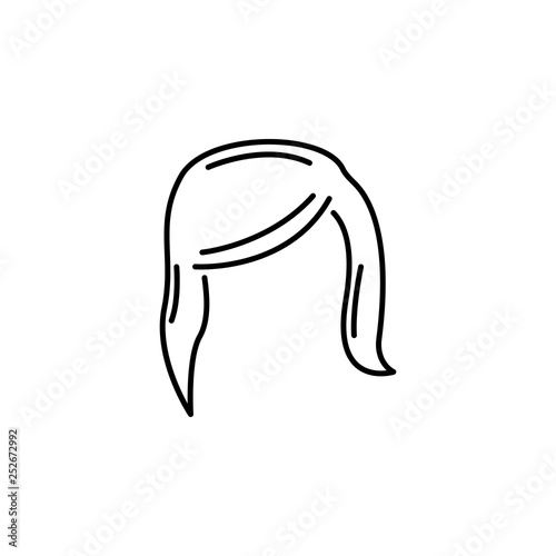 human organ female hair outline icon. Signs and symbols can be used for web, logo, mobile app, UI, UX