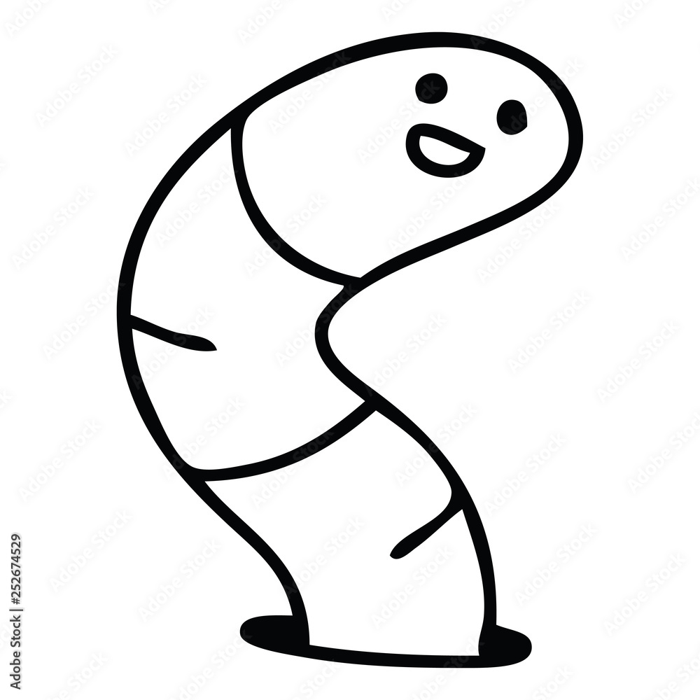quirky line drawing cartoon worm quirky line drawing cartoon worm