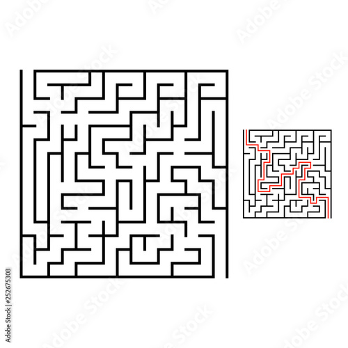 Abstract labyrinth. Game for kids. Puzzle for children. Maze conundrum. Vector illustration.