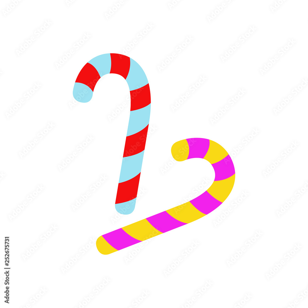 Christmas canes. Logo Christmas candies. Christmas candy vector illustration isolated on white background. Vector illustration. EPS 10. Christmas canes. Logo Christmas candies. Christmas candy vector illustration isolated on white background. Vector illustration. EPS 10.