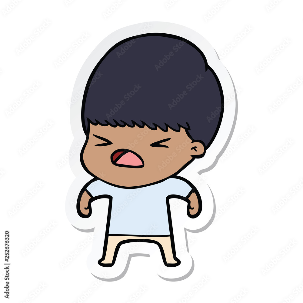 sticker of a cartoon stressed man sticker of a cartoon stressed man