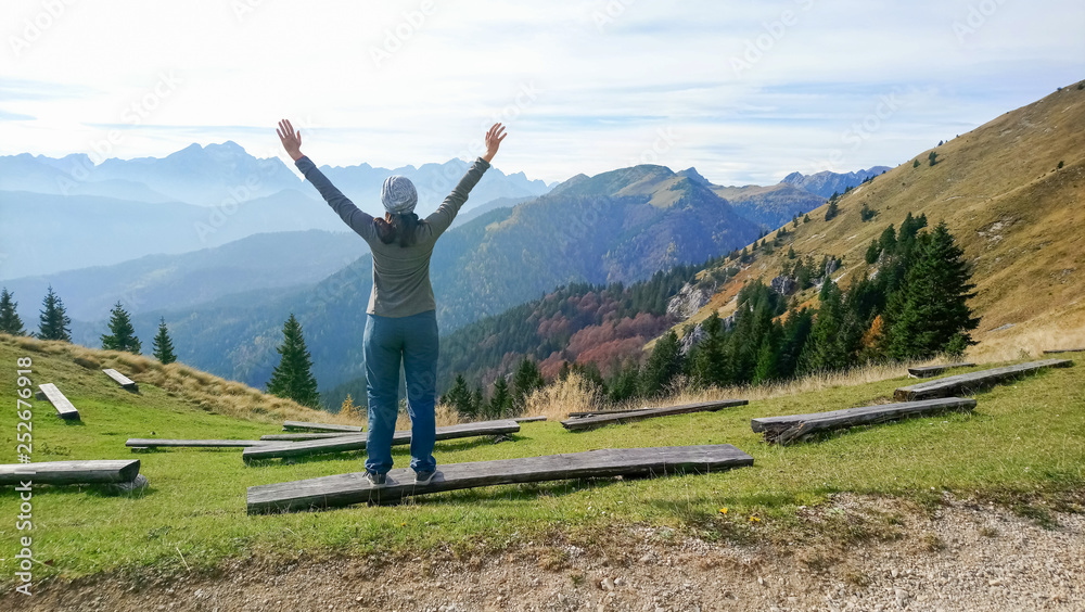 View from mountain Golica in Karavanke, Slovenia
