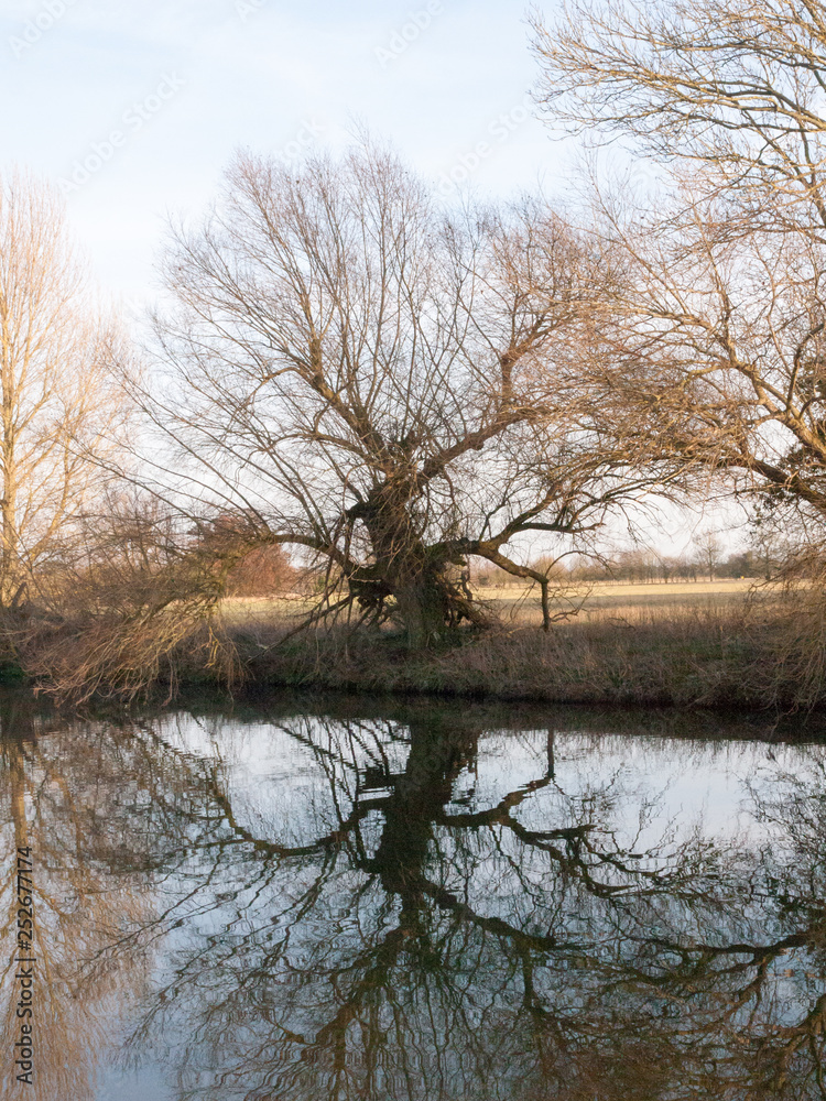 Fototapeta premium Beautiful countryside Dedham water scene outside nature landscape space