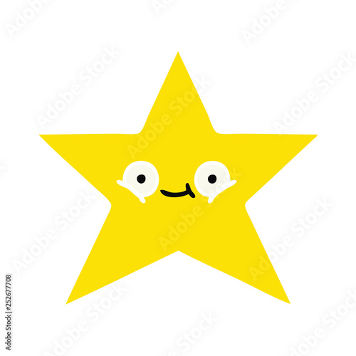 flat color retro cartoon gold star