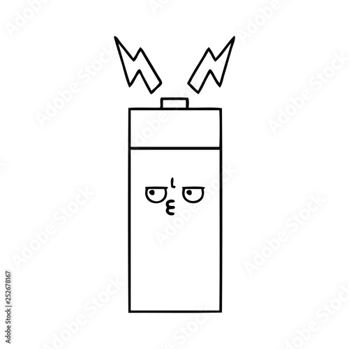 line drawing cartoon battery