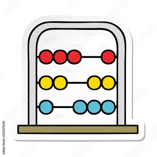 sticker of a cute cartoon maths abacus