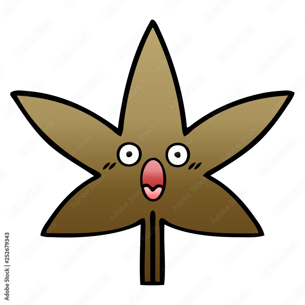 gradient shaded cartoon autumnal leaf gradient shaded cartoon autumnal leaf