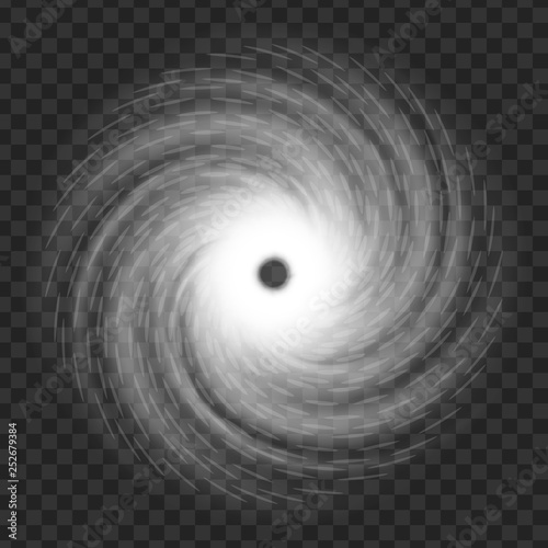 Creative vector illustration of realistic hurricane cyclone wind, tropical typhoon spiral storm, spin vortex isolated on transparent background. Art design tornado. Abstract concept graphic element