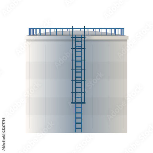 Creative vector illustration of water tank, crude oil storage reservoir isolated on transparent background. Art design gasoline, benzine, fuel cylinder template. Abstract concept graphic element