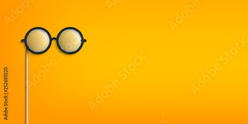 Creative vector illustration of glasses stick, eyeglasses photobooth props isolated on transparent background. Art design funny masquerade template. Abstract concept graphic accessory element