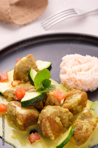 Lammfleisch Curry Lammcurry mit Reis