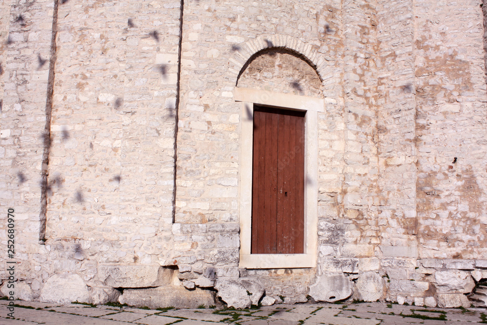 Church of St. Donat. Zadar Croatia. Background texture wall.