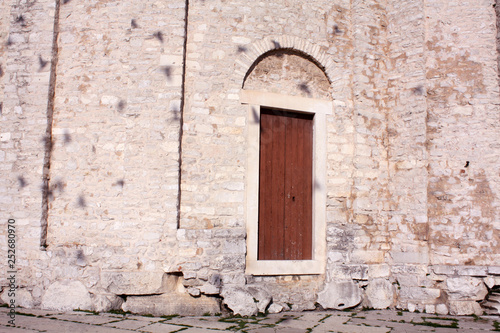 Church of St. Donat. Zadar Croatia. Background texture wall.