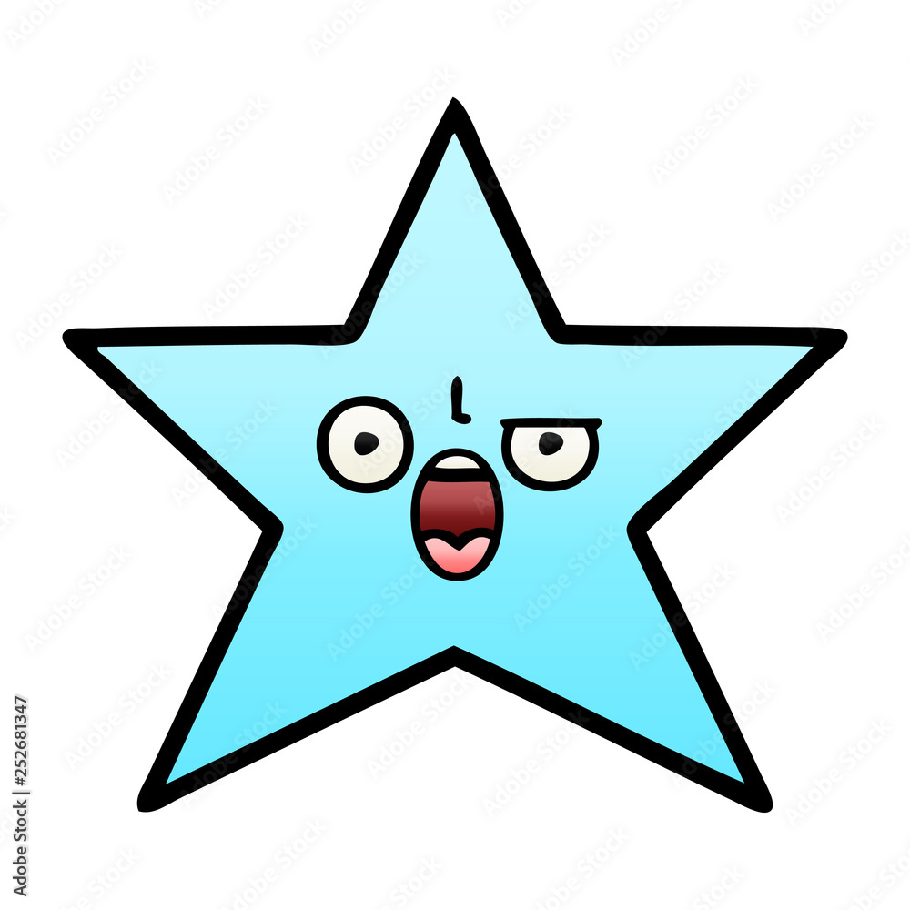 gradient shaded cartoon star fish
