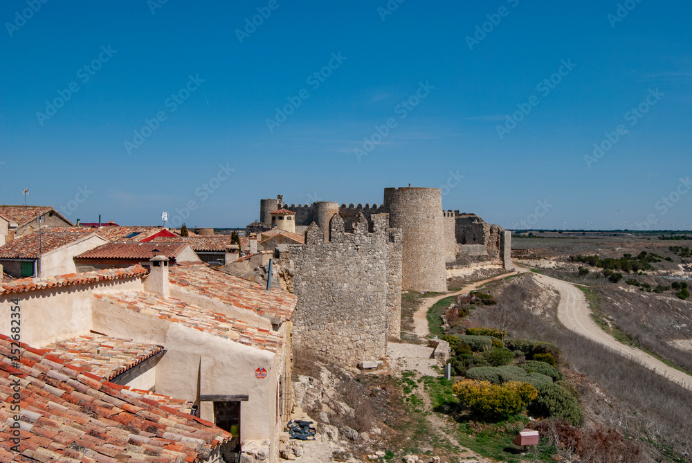 Views of the wall of  the small  medieval-style village Urueña
