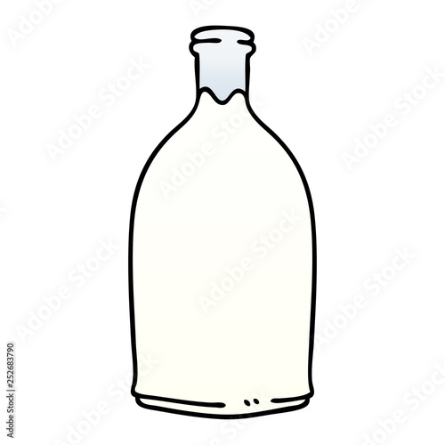 quirky gradient shaded cartoon milk bottle