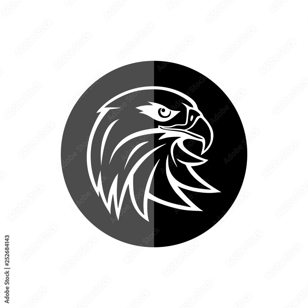 Fototapeta premium Eagle mascot logo for sport team, Eagle head icon 