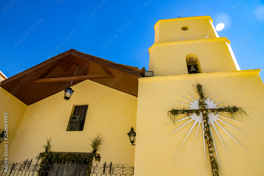Fototapeta premium View on a historic church in Iruya, Argentina