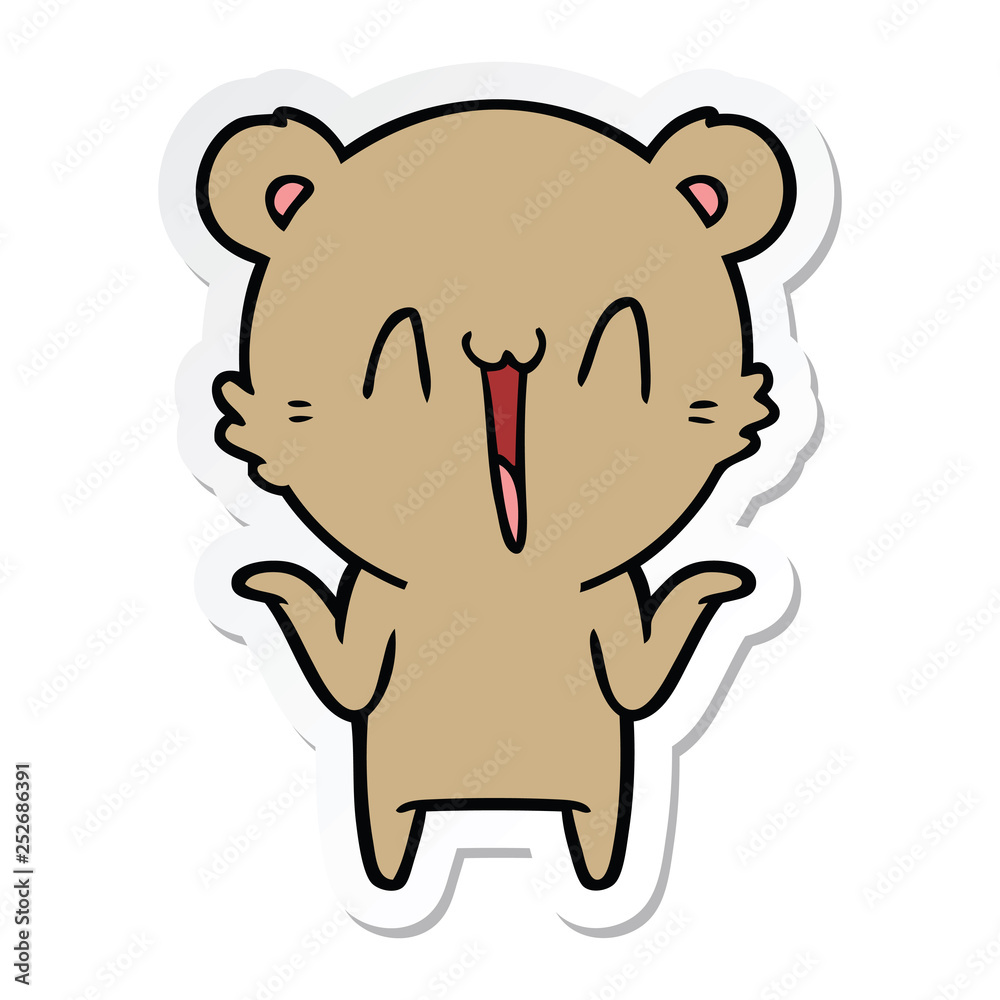 Fototapeta premium sticker of a happy bear cartoon