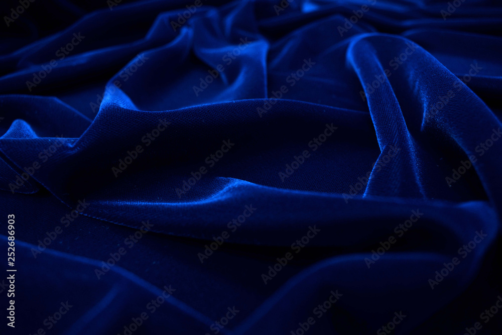 Dark blue velvet fabric texture background. Stock Photo | Adobe Stock