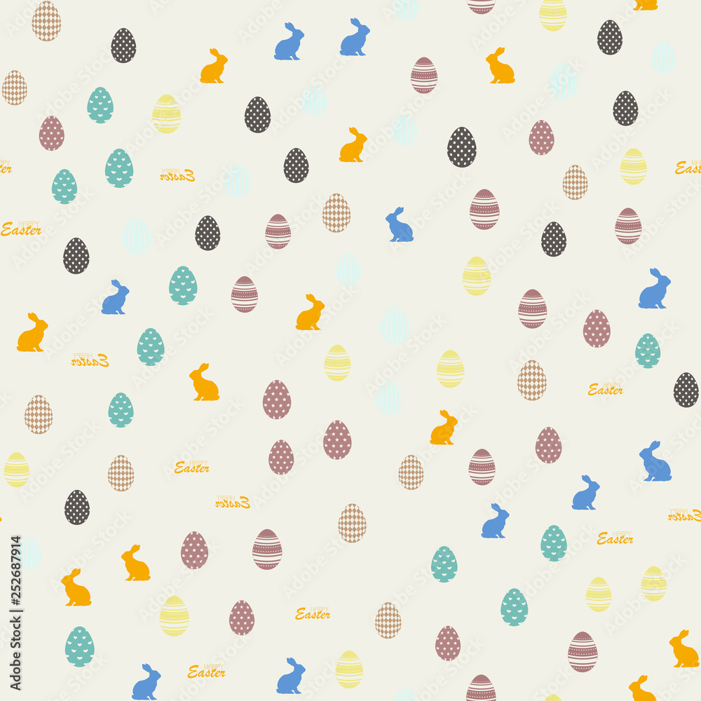 Seamless pattern with Easter ornaments. Vector