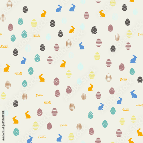 Fototapeta Naklejka Na Ścianę i Meble -  Seamless pattern with Easter ornaments. Vector