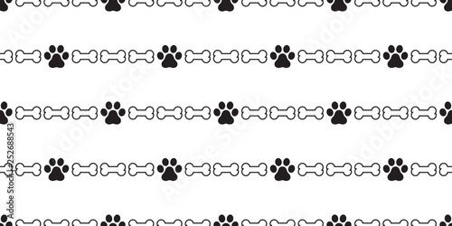 Dog bone Paw seamless pattern vector footprint isolated french bulldog cartoon scarf repeat wallpaper tile background illustration doodle