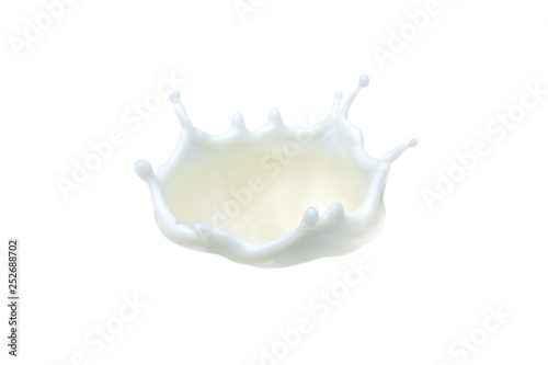 isolated pouring milk splash