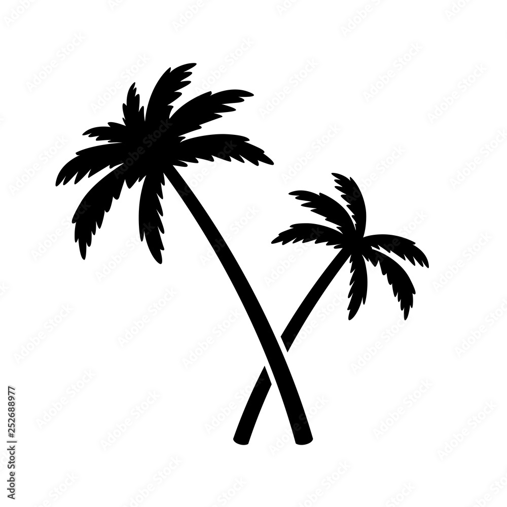 palm tree coconut tree vector icon island logo ocean summer tropical character illustration symbol graphic