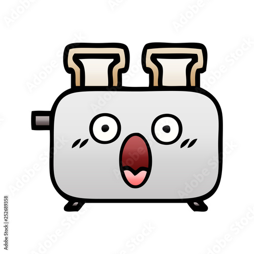 gradient shaded cartoon of a toaster
