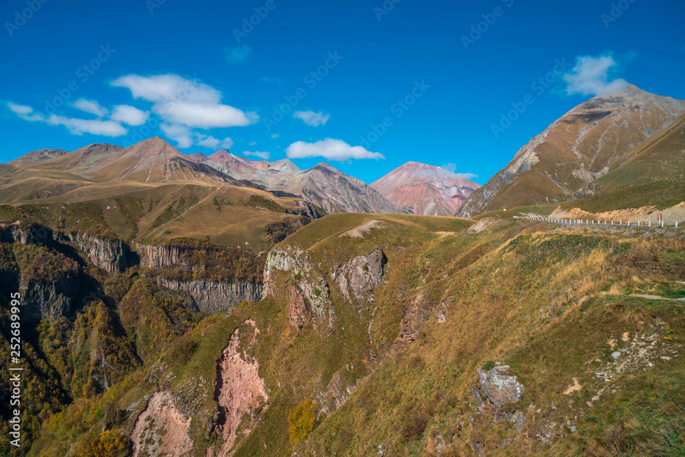 Scenic view on Caucasus mountains in Georgia
