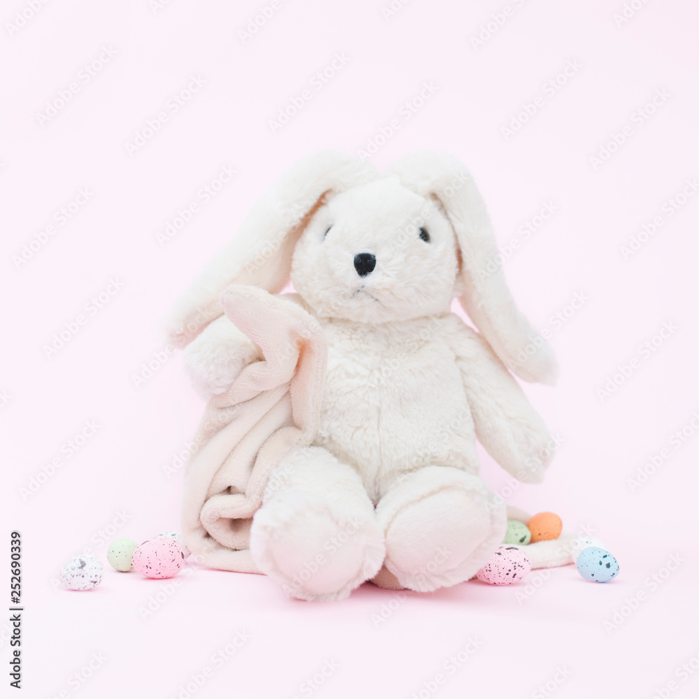 Easter bunny on a pink background Easter bunny on a pink background
