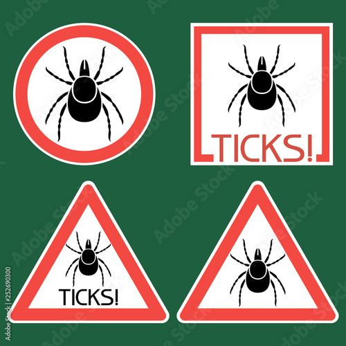 Dangerous insects - ticks. Information poster - on the territory blood-sucking insects of a certain species.